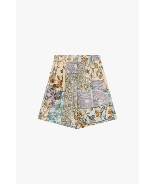 Dixie Floral Patchwork Pattern Regular-Fit Shorts