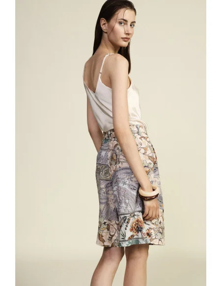 Shorts coupe regular à motif patchwork floral Dixie
