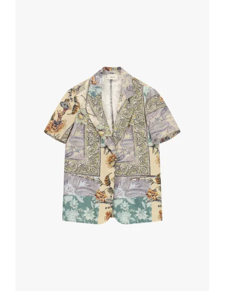 Giacca-Camicia Fantasia Patchwork Con Maniche Corte Dixie