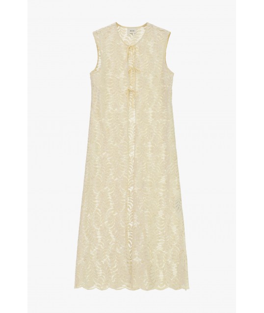 Gilet long perforé sans manches avec laçage Dixie