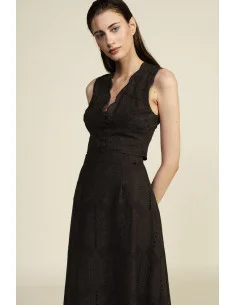 Dixie Short Perforated Top with Scalloped Neckline 2