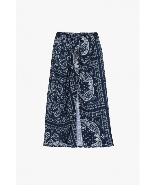 Long Skirt With Paisley Print And Dixie Front Opening