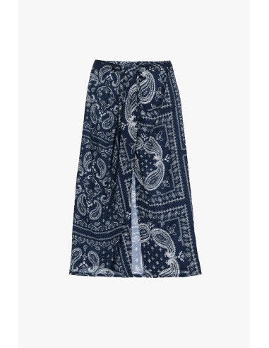 Long Skirt With Paisley Print And Dixie Front Opening