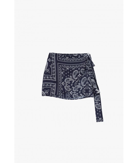 Dixie Bandana Pattern Short Skirt With Side Knot
