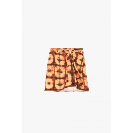 Jupe courte à motif Tie Dye avec nœud sur le devant Dixie