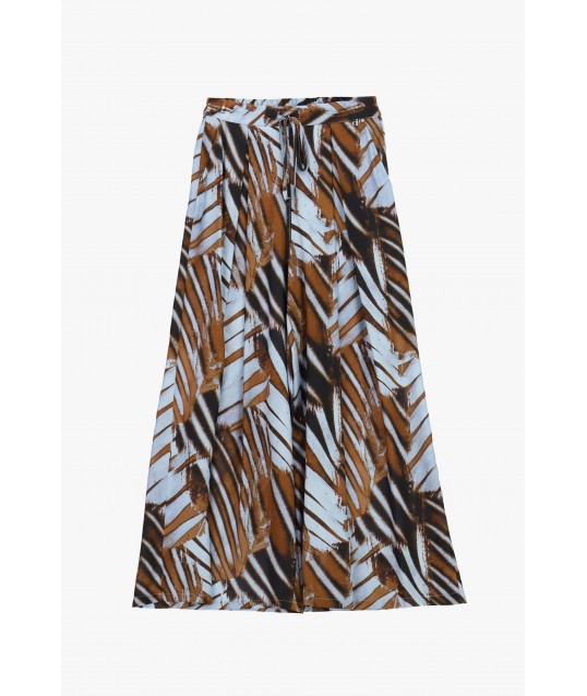 Graphic Print Palace Trousers With Adjustable Waist Dixie
