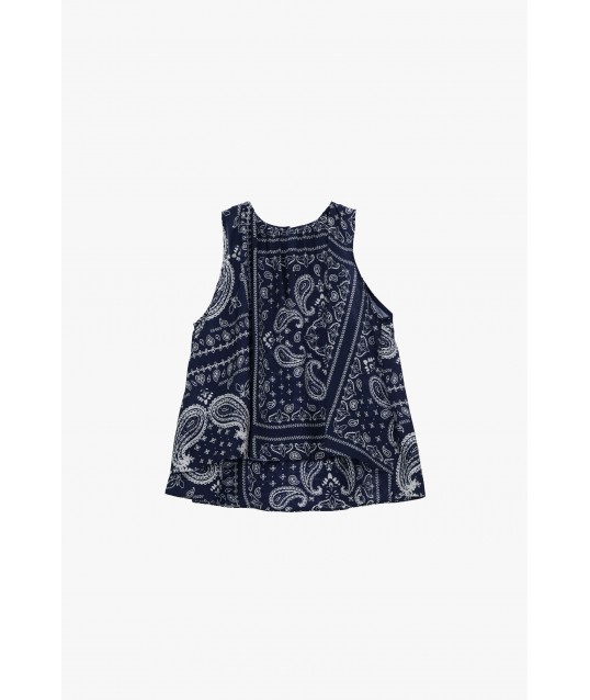 Dixie Patchwork Paisley Print Flared Top