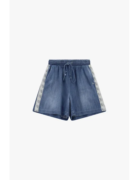 Short à coupe régulière avec bandes latérales imprimées Please