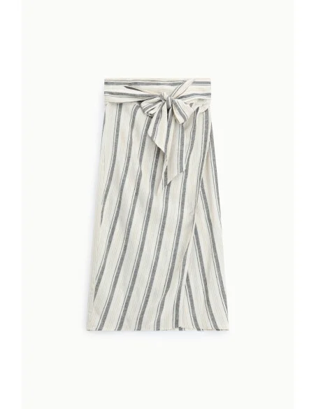 Jupe midi rayée avec ceinture nouée Please