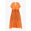 Long V-neck Dress With Wide Skirt Dixie