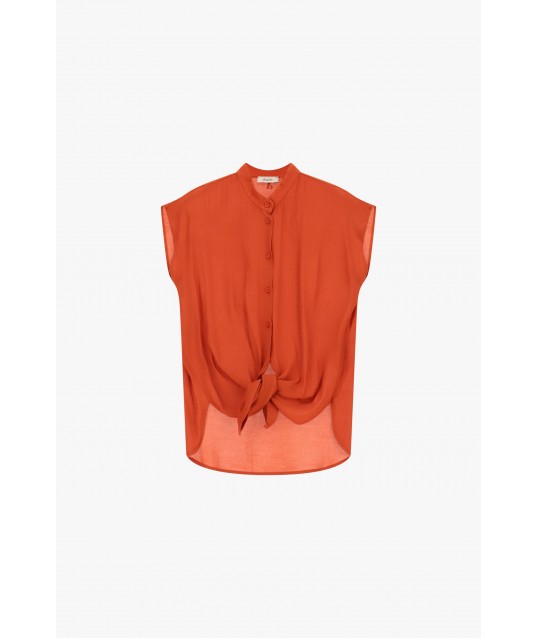 Dixie Front Knot Sleeveless Shirt