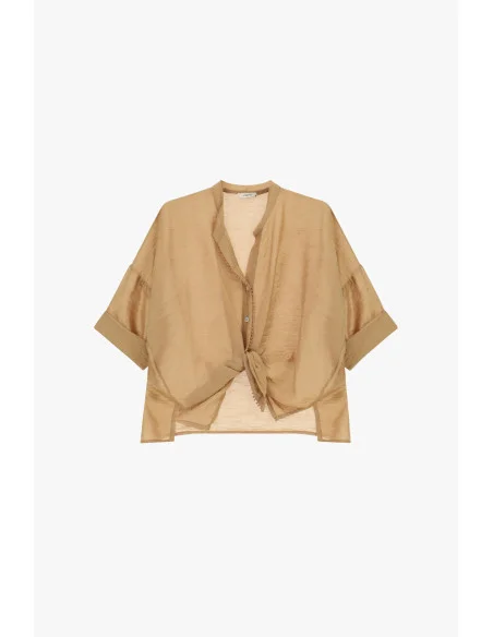 Camicia Ampia Con Nodo Frontale E Maniche Corte Dixie
