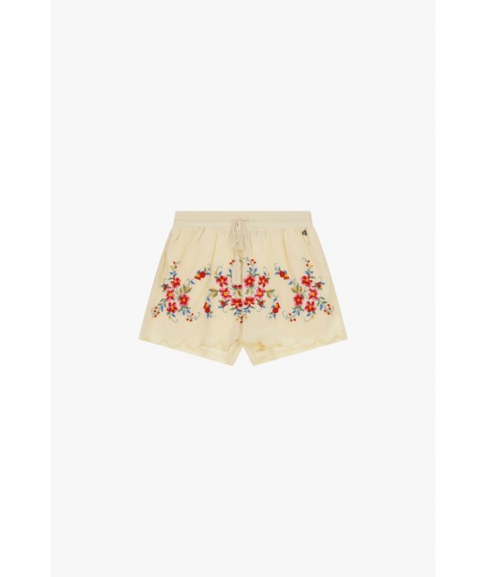 Shorts Regular-Fit Con Ricamo Floreale E Bordo Ondulato Dixie