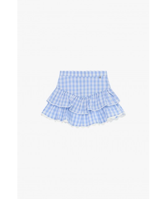 Dixie Curly Ruffle Check Short Skirt (jupe courte à carreaux)