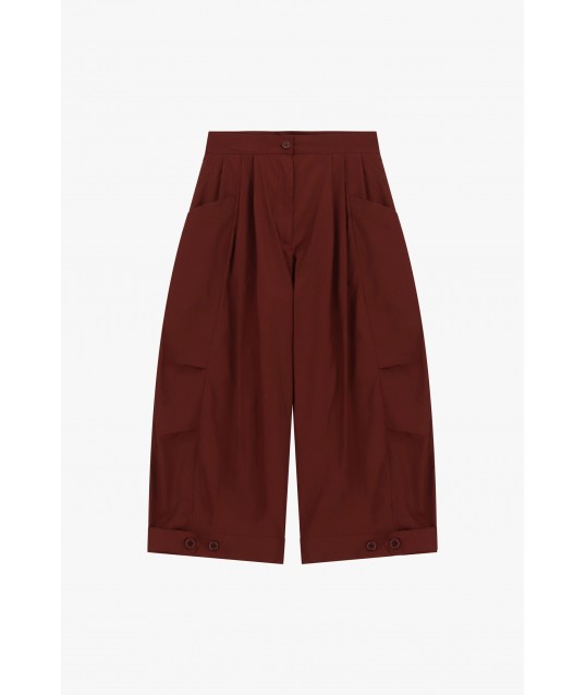 Cropped Palace Trousers With Pleats And Wide Pockets Dixie