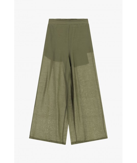 Wide Palace Trousers With Elastic Waist And Transparent Dixie