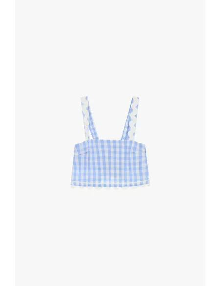 Top A Quadretti Con Spalline E Bordo Smerlato Dixie