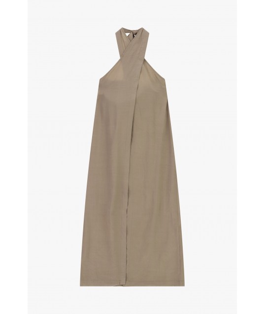 Long Sleeveless Top With Cross Neckline Dixie