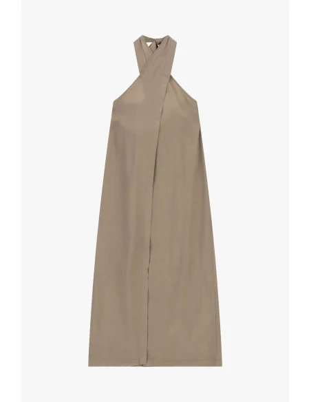 Long Sleeveless Top With Cross Neckline Dixie