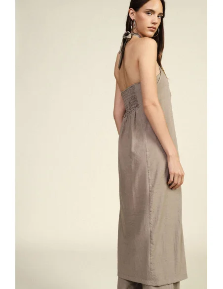Long Sleeveless Top With Cross Neckline Dixie