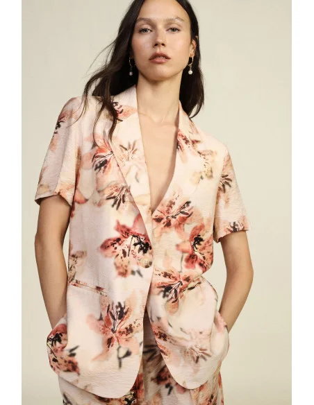 Blazer Fantasia Floreale Maniche Corte Dixie