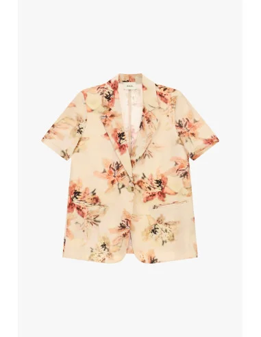 Floral Pattern Short-Sleeve Blazer Dixie