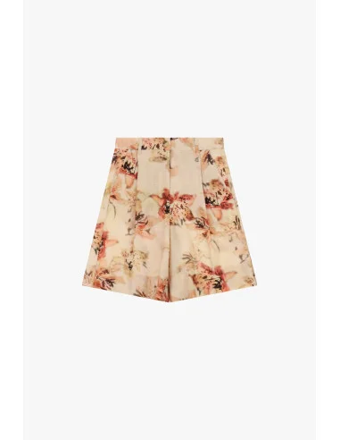 High-Waisted Regular-Fit Shorts with Floral Print Dixie