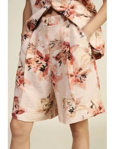 High-Waisted Regular-Fit Shorts with Floral Print Dixie
