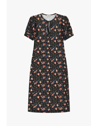 Floral Print Midi Dress with V-Neck Dixie