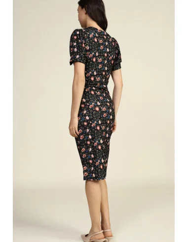 Robe midi à motif floral avec col en V Dixie