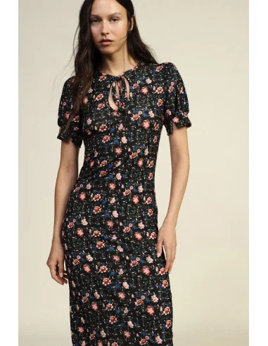 Floral Print Midi Dress with V-Neck Dixie