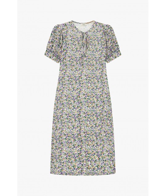 Abito Midi Stampa Floreale Con Maniche Corte Dixie