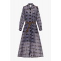 Robe longue Tissu imprimé géométrique Ceinture Dixie