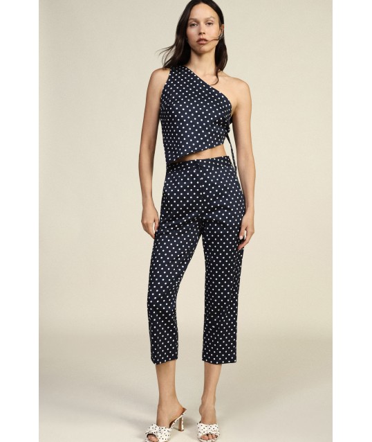 Cropped Polka Dot Trousers With Regular Waist Dixie