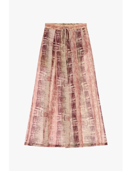 Pantalon palazzo imprimé tie-dye avec cordon de serrage Dixie