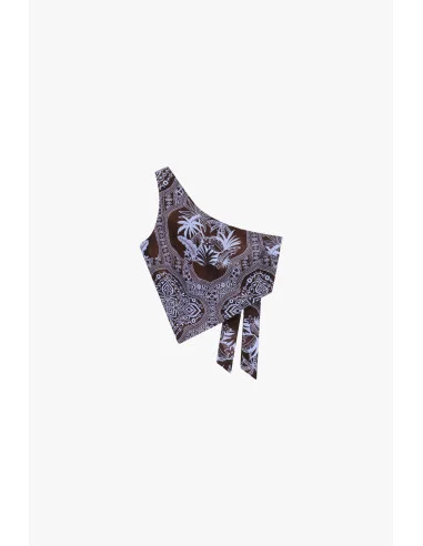 Top Asimmetrico Monospalla Con Stampa Paisley Dixie