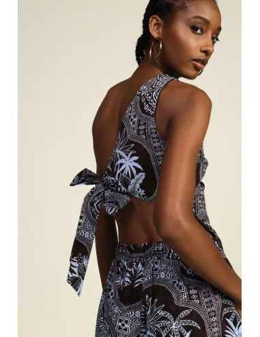 One-Shoulder Asymmetrical Top with Paisley Print Dixie