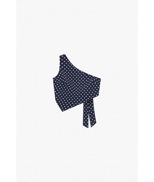 Top Asimmetrico A Pois Con Nodo Laterale Dixie
