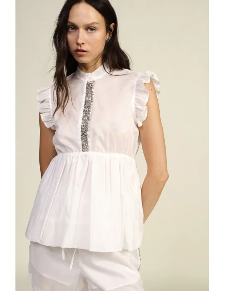 Top with Ruffle and Decorative Front Details Dixie