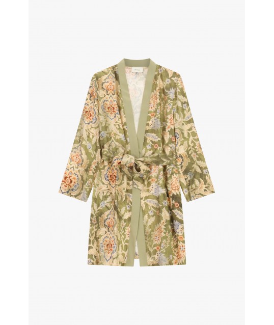 Cappotto Duster Fantasia Floreale Con Cintura Dixie