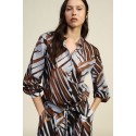 Camicia Fantasia Con Nodo Frontale E Collo Alla Coreana Dixie