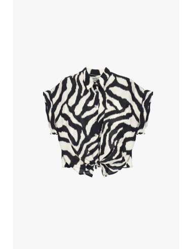 Camicia Fantasia Animalier Con Nodo Frontale Dixie