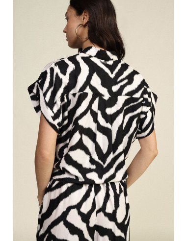 Camicia Fantasia Animalier Con Nodo Frontale Dixie