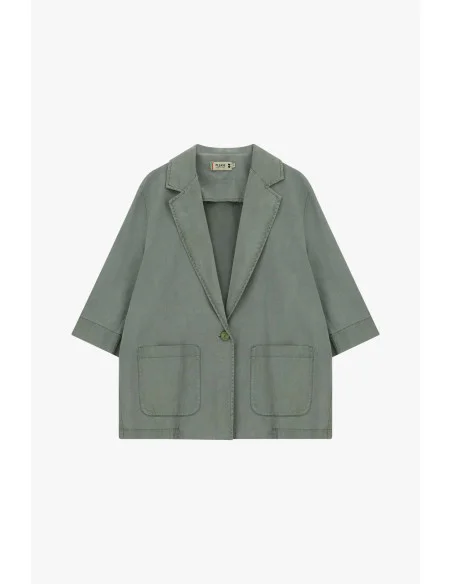 Over Fit Blazer With Front Pockets And Wide Sleeves Please