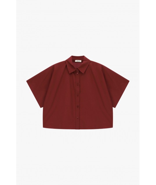 Camicia Cropped Maniche Corte Taglio Boxy Dixie