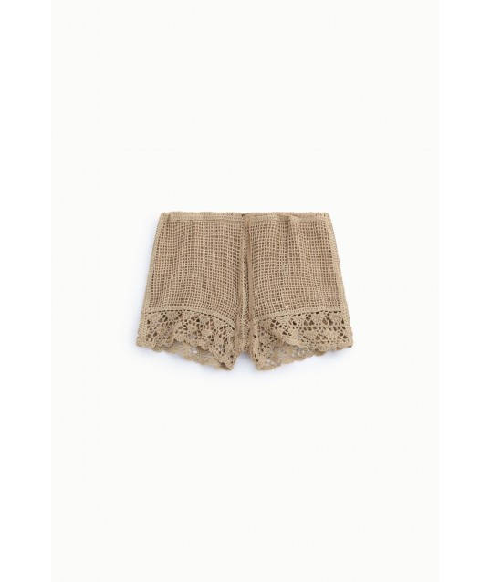 Shorts Regular-Fit Con Lavorazione Traforata E Bordo Crochet Dixie