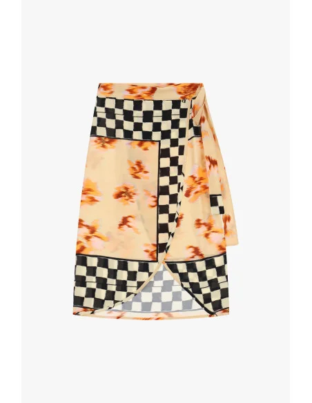 Gonna Midi A Portafoglio Con Fantasia Patchwork Dixie