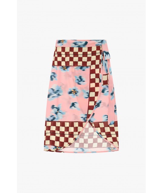 Gonna Midi A Portafoglio Con Fantasia Patchwork Dixie