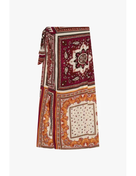 Dixie Bandana-Print Wrap-Around Midi Skirt