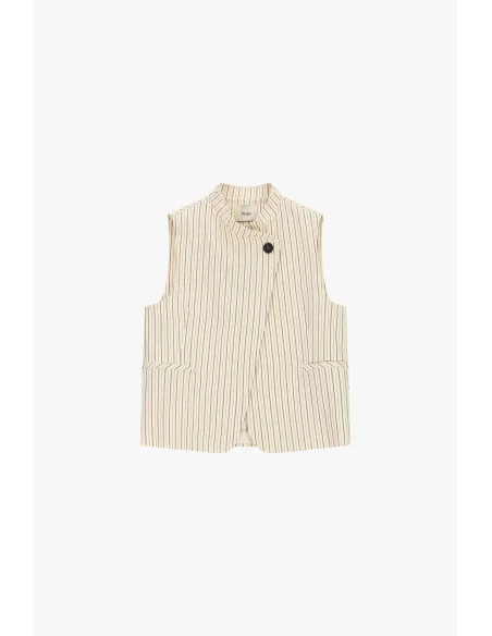 Gilet sans manches à rayures fantaisie avec poches Dixie